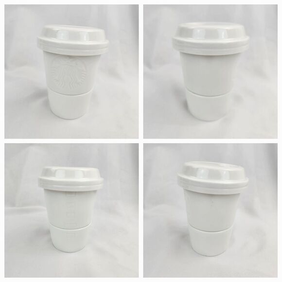 ☕️Starbucks 2012 Ivory Embossed Logo Stackable Bowls & Lid Set - Picture 5 of 12